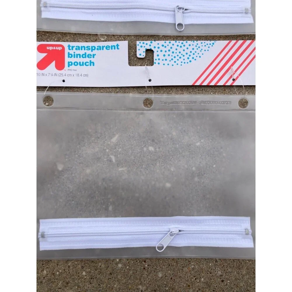 Up and Up Transparent Binder Pouch Clear 3pk
